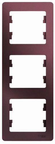 Рамка вертикальная Systeme Electric Glossa 3-м. баклажан картинка